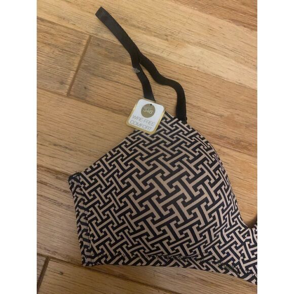 NWT Adrienne Vittadini women's patterned everyday wire free comfort bra size 34B - Picture 2 of 7